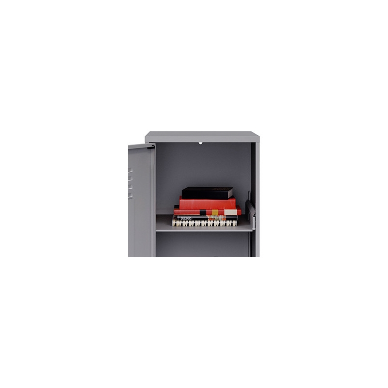 Space Solutions 4 Shelf No Assembly Metal Storage Locker Cabinet Arctic Silver