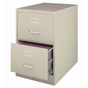 Hirsh 25-in Deep Metal 2 Drawer Legal Width Vertical File Cabinet Putty/Beige
