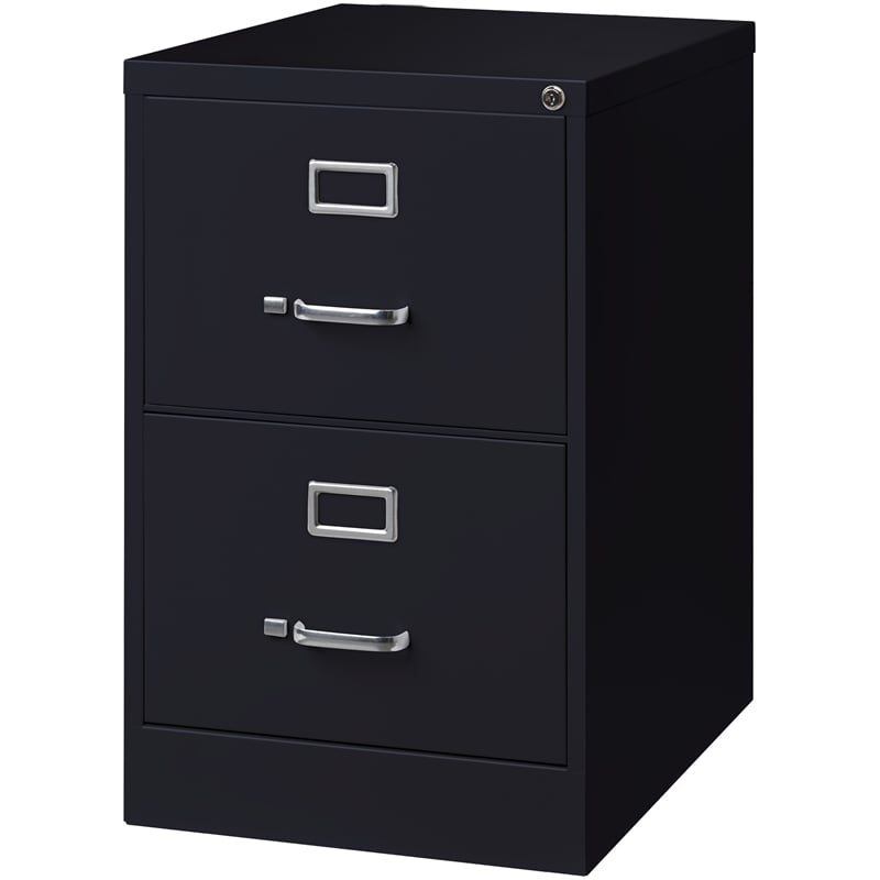 Hirsh 25-in Deep Modern Metal 2 Drawer Legal Width Vertical File Cabinet Black