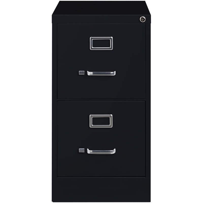 Hirsh 22-in Deep Metal 2 Drawer Letter Width Vertical File Cabinet Black