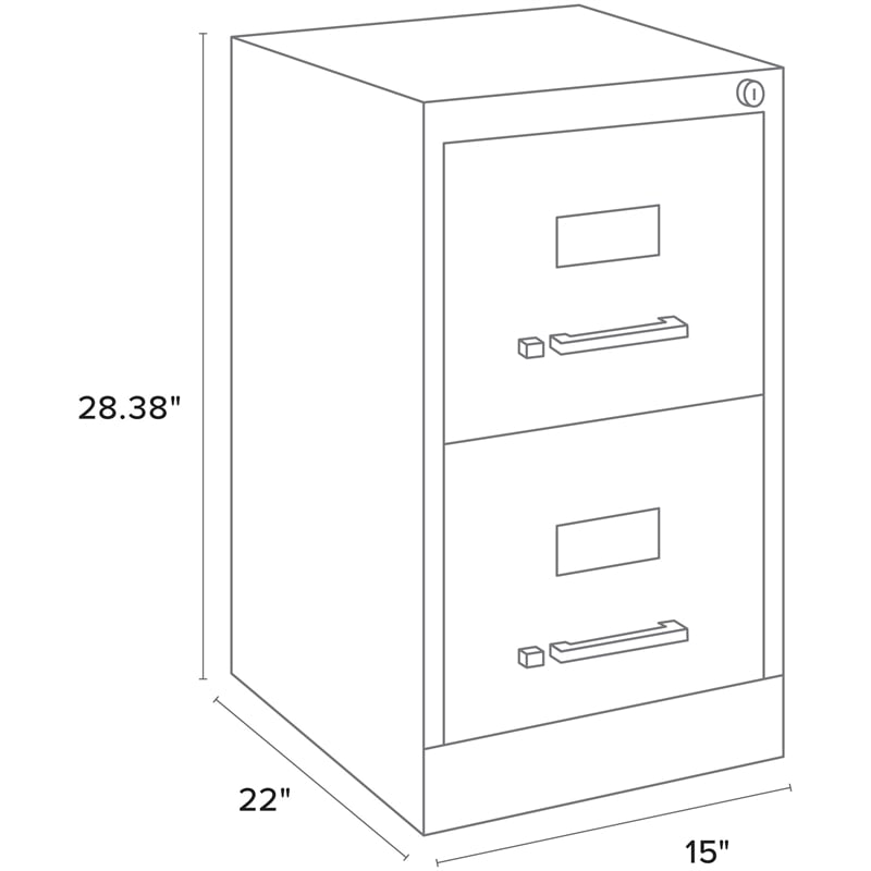 Hirsh 22-in Deep Metal 2 Drawer Letter Width Vertical File Cabinet Black