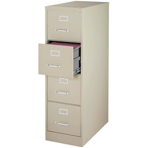Hirsh 26.5-in Deep Metal 4 Drawer Letter Width Vertical File Cabinet Putty/Beige