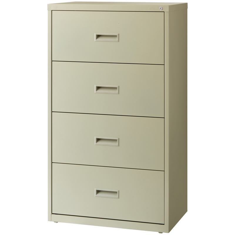 Hirsh 30-in Wide HL1000 Series Metal 4 Drawer Lateral File Cabinet Putty