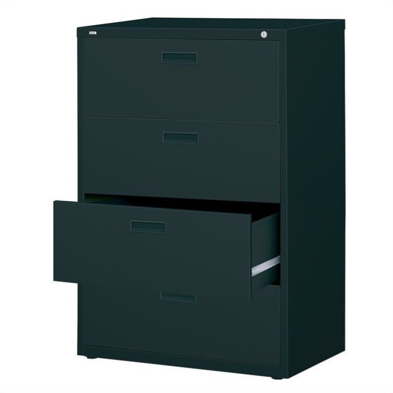 Hirsh 30-in Wide HL1000 Series Metal 4 Drawer Lateral File Cabinet Black