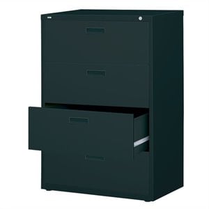 Hirsh 30-in Wide HL1000 Series Metal 4 Drawer Lateral File Cabinet Black