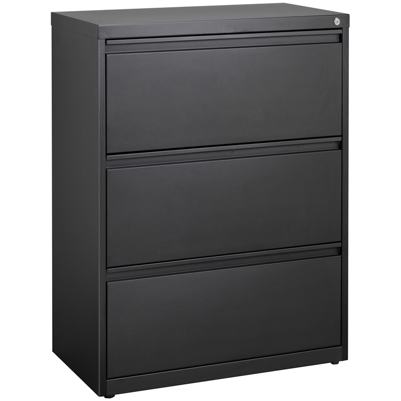 Hirsh 30-in Wide HL10000 Series Metal 3 Drawer Lateral File Cabinet Black