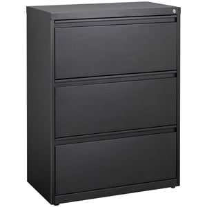 Hirsh 30-in Wide HL10000 Series Metal 3 Drawer Lateral File Cabinet Black