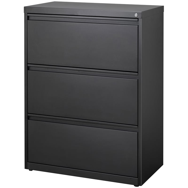 Hirsh 30-in Wide HL10000 Series Metal 3 Drawer Lateral File Cabinet Black