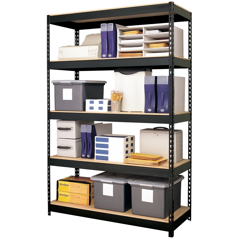 Iron Horse 3800 Riveted Metal Shelving 5-Shelf 18Dx48Wx72H Black