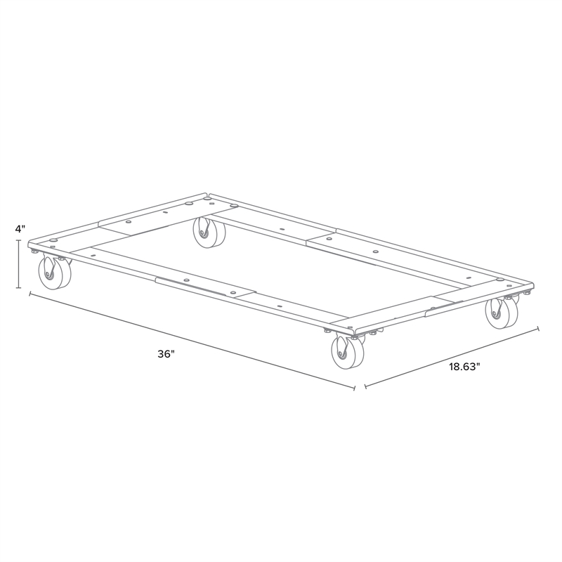 Hirsh Adjustable Metal Cabinet Dolly for Lateral File and Storage Cabinets Black