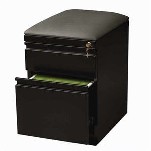 Hirsh 20-in Deep Mobile Pedestal File 2-Drawer Box/File. Black Cushion. Black