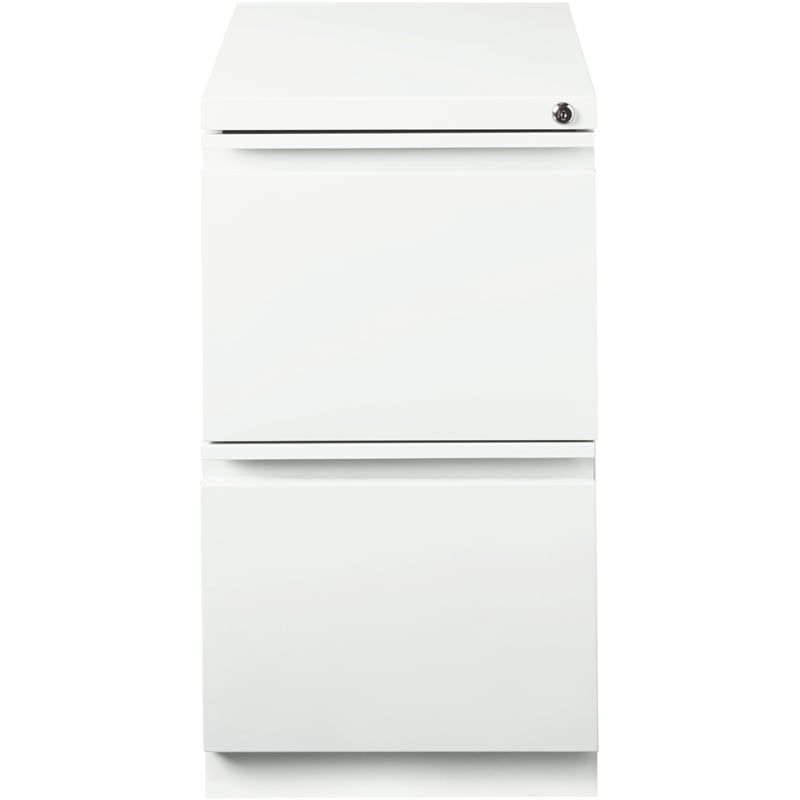Hirsh 20-in Deep Metal Mobile Pedestal 2-Drawer File/File. Full Width Pull White