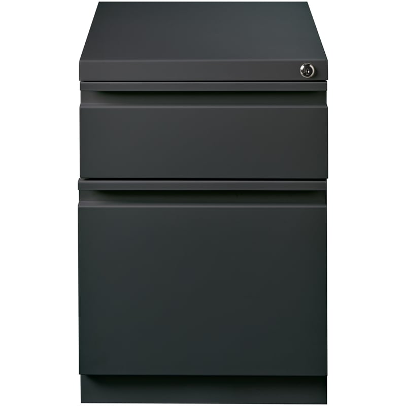 Hirsh 20-in Deep Mobile Pedestal File 2-Drawer Box/File Full Width Pull Charcoal
