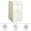 Space Solutions Metal 3 Drawer File Cabinet with Pencil Drawer Pearl White