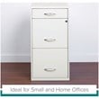 Space Solutions Metal 3 Drawer File Cabinet with Pencil Drawer Pearl White
