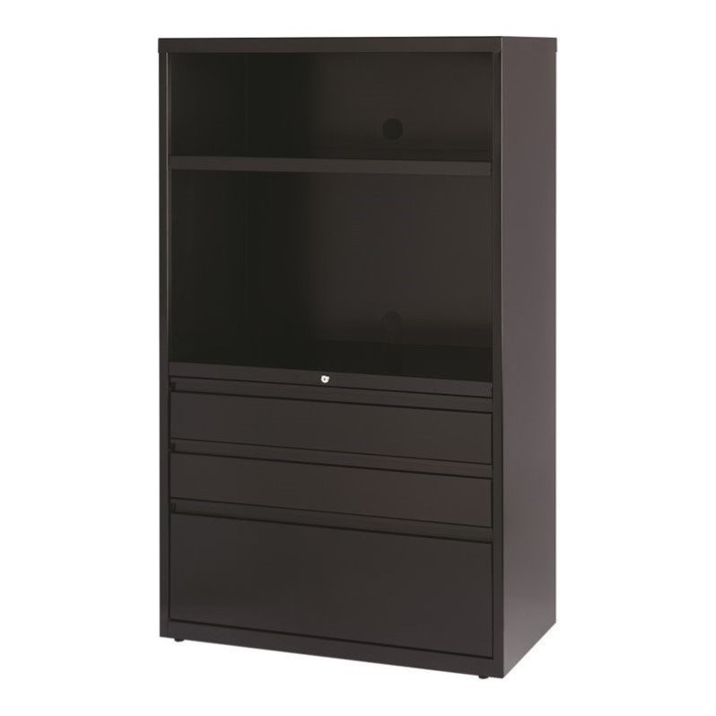 Hirsh 36-in Wide HL8000 Series Box/Box/File Lateral Combo File Cabinet Black