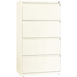 Hirsh 30-in Wide HL10000 Series Metal 4 Drawer Lateral File Cabinet Off White