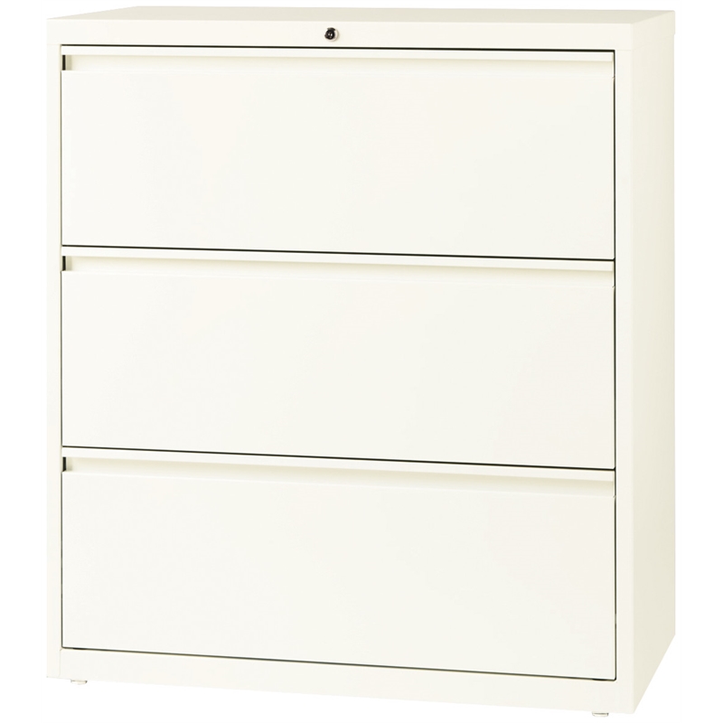 Hirsh 36-in Wide HL10000 Series Metal 3 Drawer Lateral File Cabinet Off White