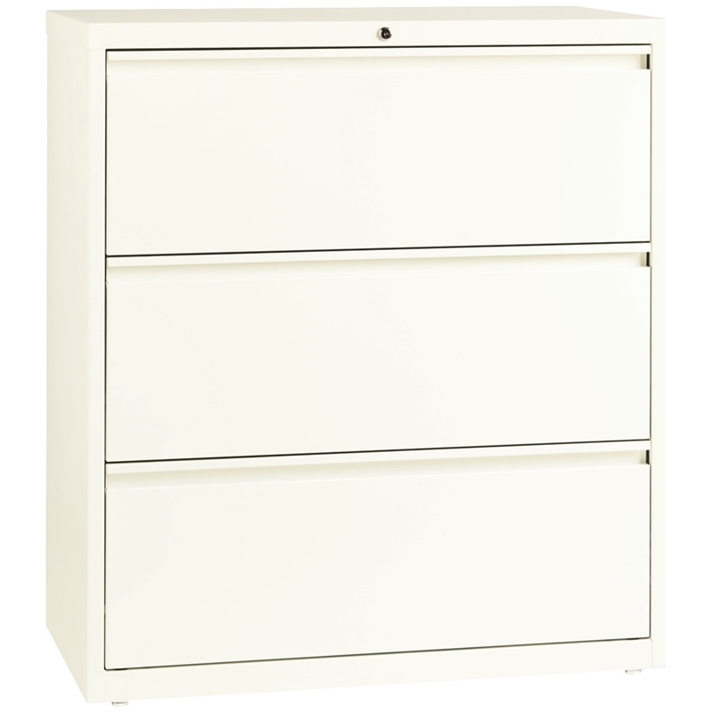 Hirsh 36-in Wide HL10000 Series Metal 3 Drawer Lateral File Cabinet Off White