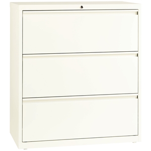 Hirsh 36-in Wide HL10000 Series Metal 3 Drawer Lateral File Cabinet Off White