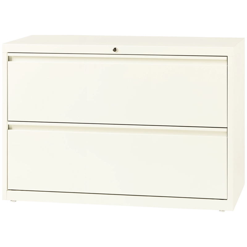 Hirsh 42-in Wide HL10000 Series Metal 2 Drawer Lateral File Cabinet Off White