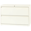 Hirsh 42-in Wide HL10000 Series Metal 2 Drawer Lateral File Cabinet Off White