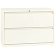 Hirsh 42-in Wide HL10000 Series Metal 2 Drawer Lateral File Cabinet Off White