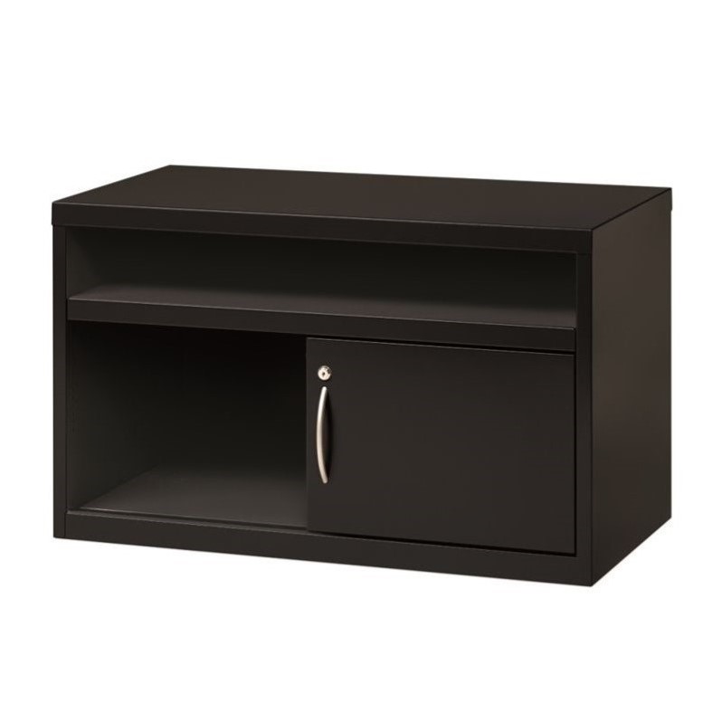 Hirsh 36-in Wide Low Metal Credenza with Sliding Door Black