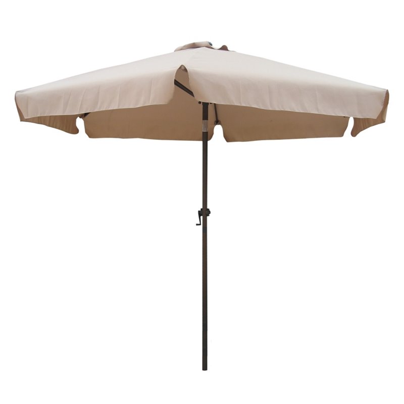 International Caravan St. Kitts 8' Tilt Crank Patio Umbrella in Khaki