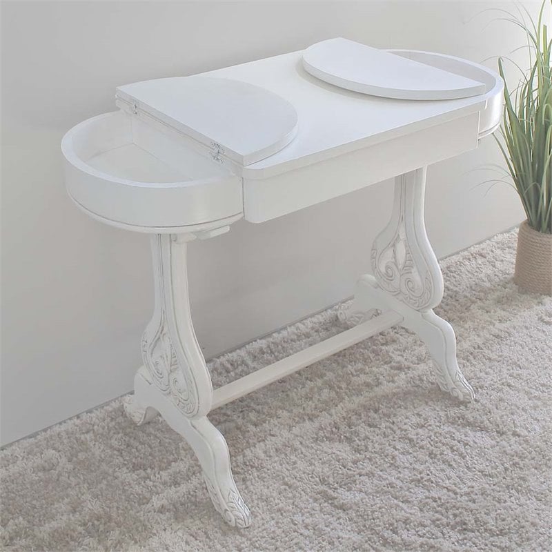 International Caravan Windsor Carved Writing Desk in Antique White