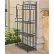 International Caravan Santa Fe 4 Tier Iron Bakers Rack in Black
