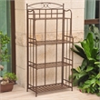 International Caravan Santa Fe 4 Tier Iron Bakers Rack in Black