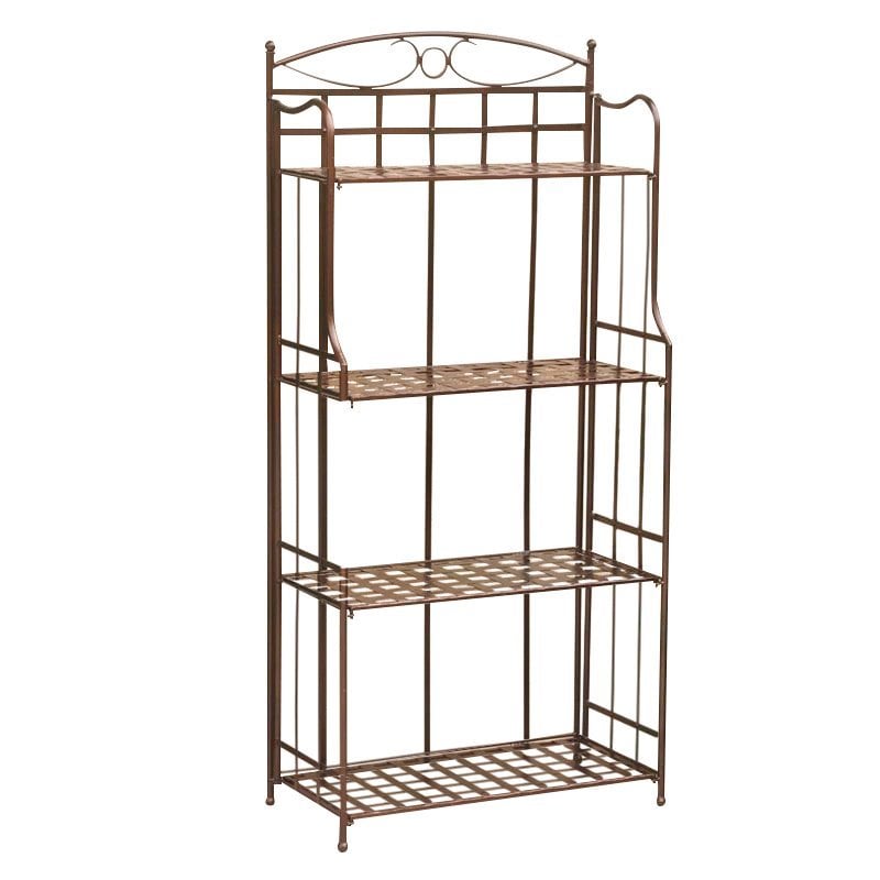 International Caravan Santa Fe 4 Tier Iron Bakers Rack in Bronze