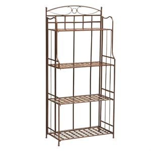 International Caravan Santa Fe 4 Tier Iron Bakers Rack in Bronze