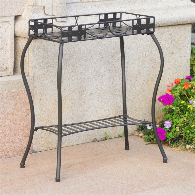 Santa Fe Iron Plant Stand in Antique Black