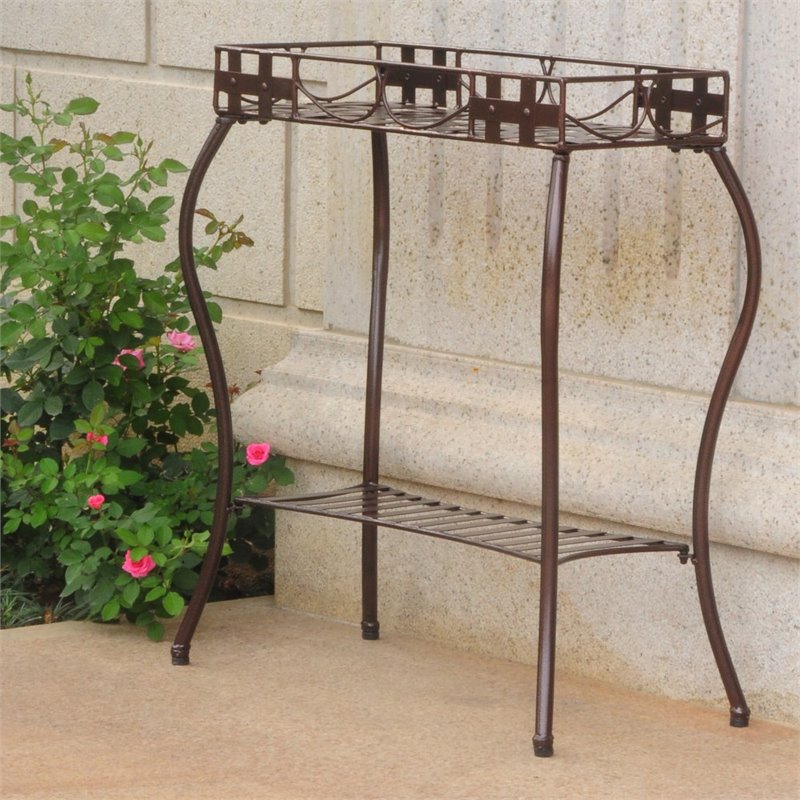 Santa Fe Iron Plant Stand in Bronze