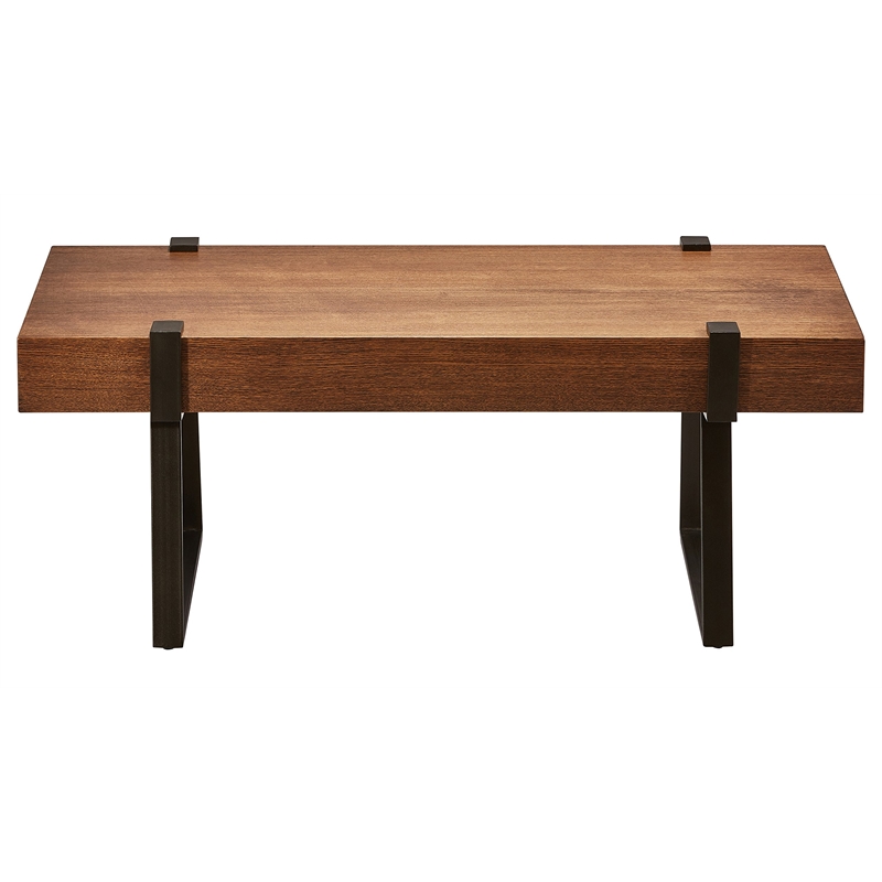 International Caravan Hamburg Wood Coffee Table in Canyon Oak