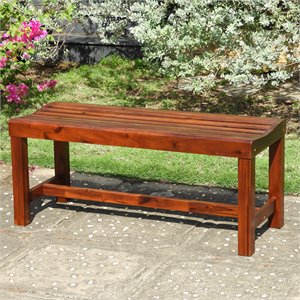 International Caravan Highland Americana 55&quot Patio Bench in Stain