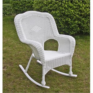 International Caravan Wood Monaco Patio Rocker in White Finish