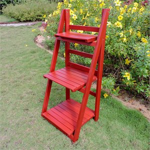 International Caravan Royal Fiji 3 Tier Plant Stand in Barn Red