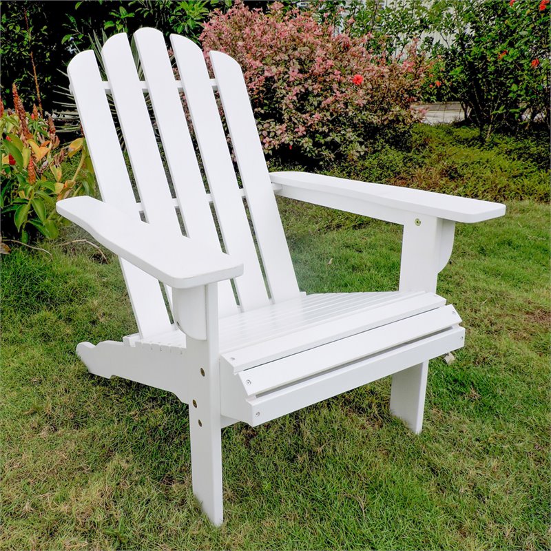 International Caravan Royal Fiji Patio Adirondack Chair in White