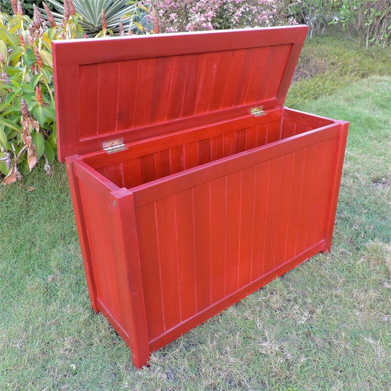 International Caravan Royal Fiji Patio Deck Box in Barn Red