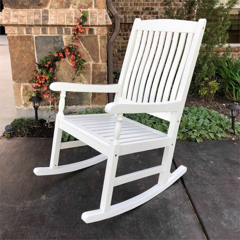 Highland Acacia Wooden Porch Rocker