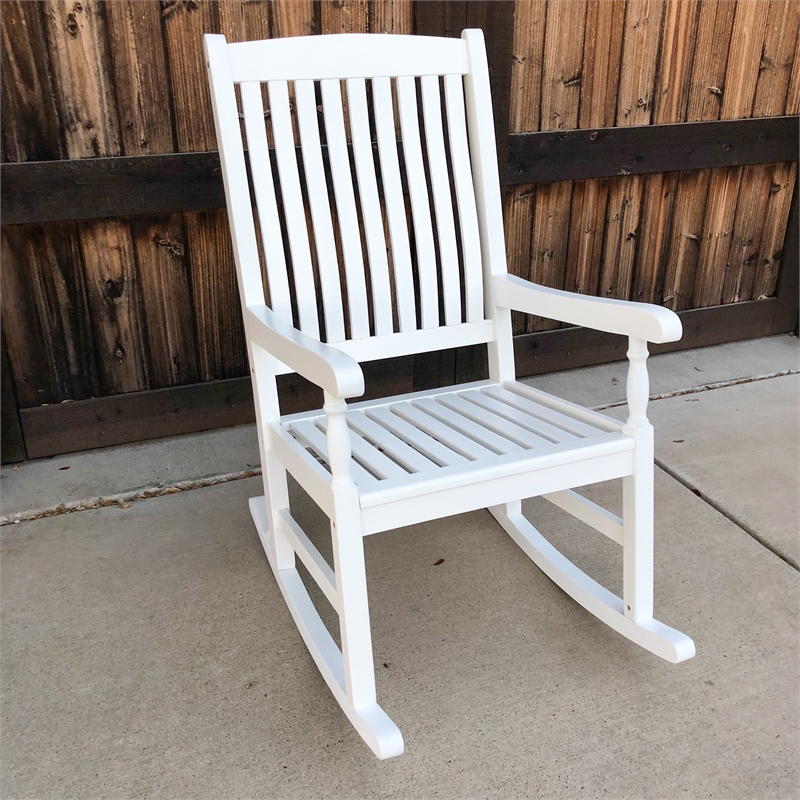 Highland Acacia Wooden Porch Rocker
