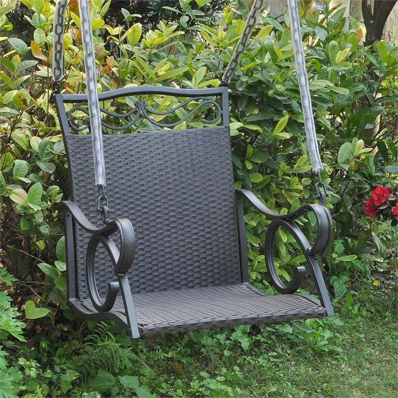 Valencia Resin Wicker Hanging Porch Swing