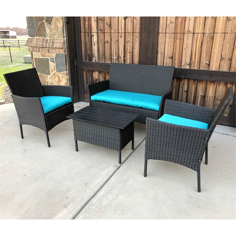 Cartagena 4-Piece Resin Wicker Outdoor Conversation Set