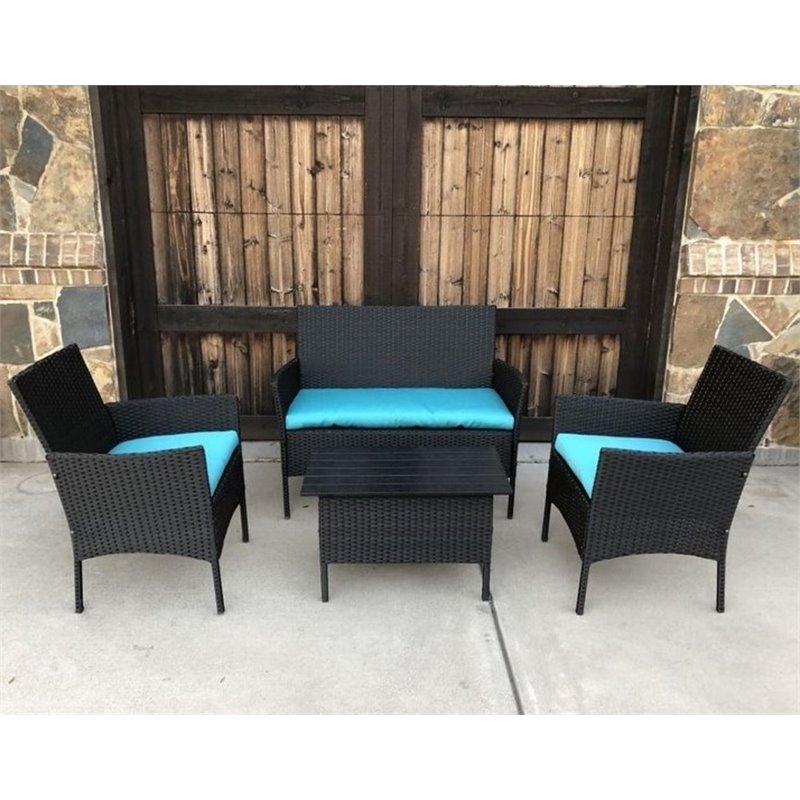 Cartagena 4-Piece Resin Wicker Outdoor Conversation Set