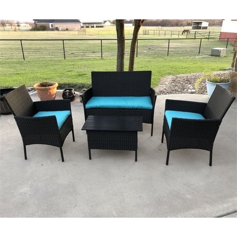 Cartagena 4-Piece Resin Wicker Outdoor Conversation Set