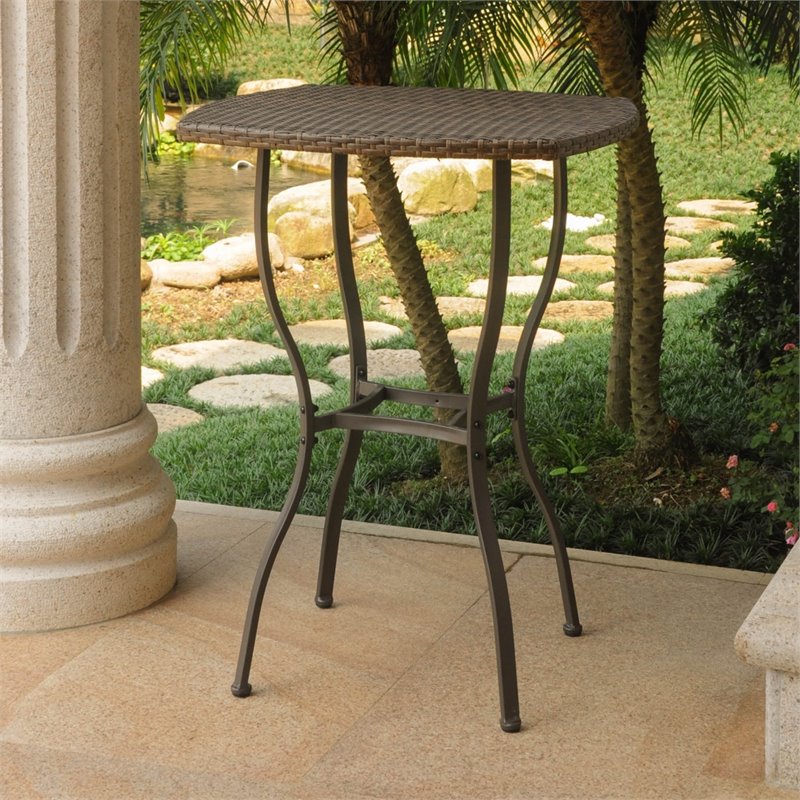 Valencia Resin Wicker Bar-Height Bistro Table
