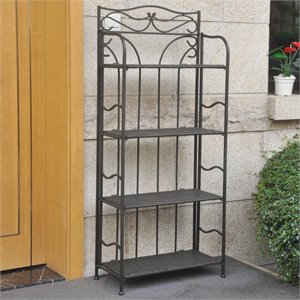 Valencia 4-Tier Resin Wicker Folding Bakers Rack